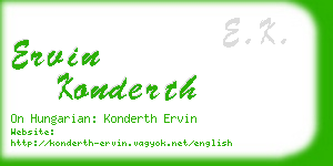 ervin konderth business card